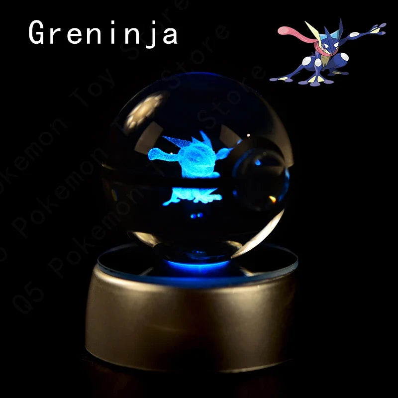 3D Crystal Ball LED Night Light - Pikachu, Mewtwo & More