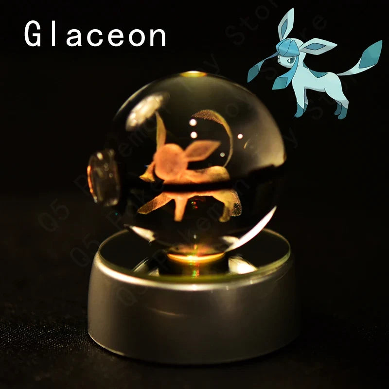 3D Crystal Ball LED Night Light - Pikachu, Mewtwo & More