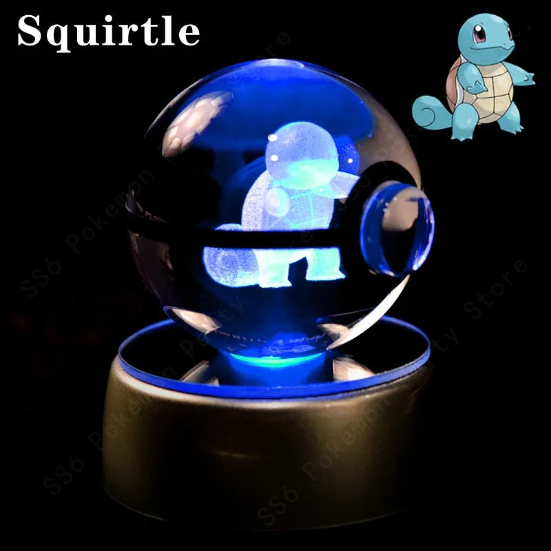 3D Crystal Ball LED Night Light - Pikachu, Mewtwo & More