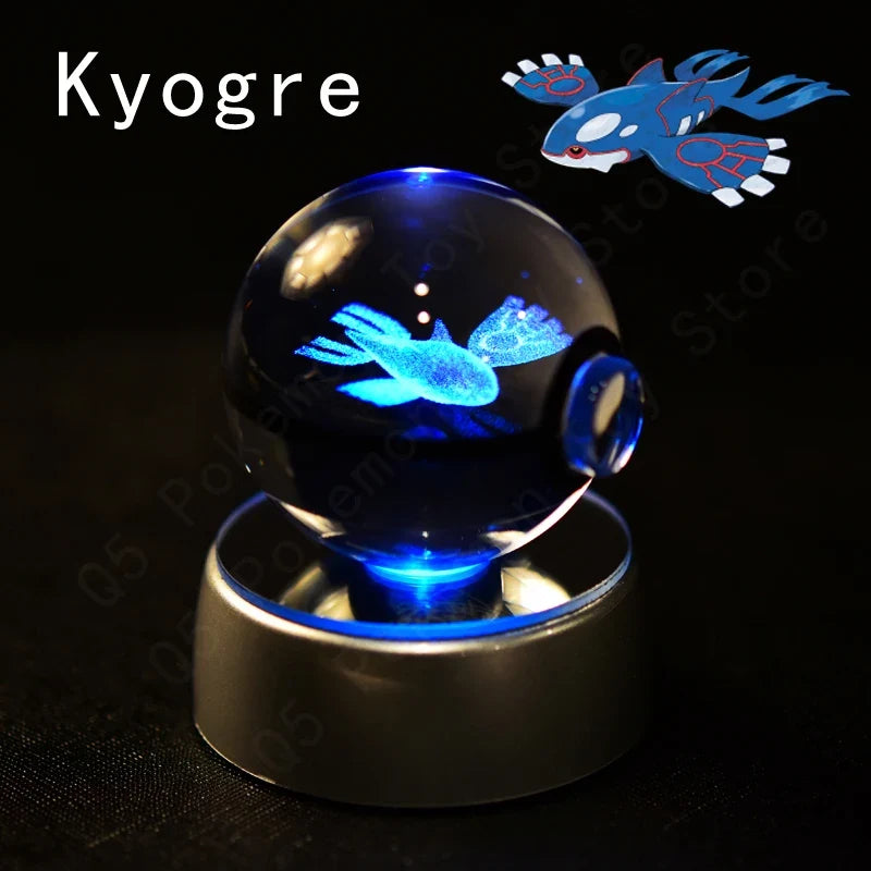 3D Crystal Ball LED Night Light - Pikachu, Mewtwo & More