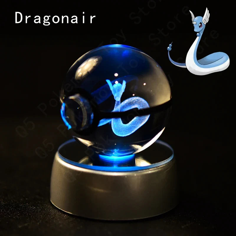 3D Crystal Ball LED Night Light - Pikachu, Mewtwo & More