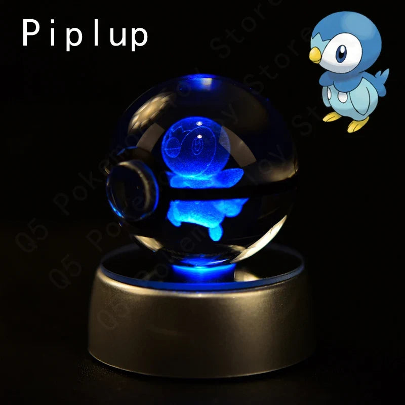 3D Crystal Ball LED Night Light - Pikachu, Mewtwo & More