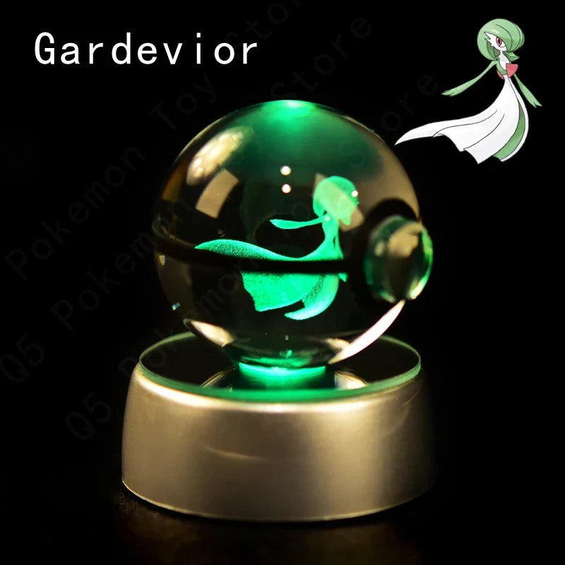 3D Crystal Ball LED Night Light - Pikachu, Mewtwo & More