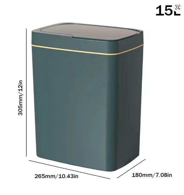 15L Smart Sensor Trash Can — Touchless Auto-Open, IPX5 Waterproof, Auto Bagging | White
