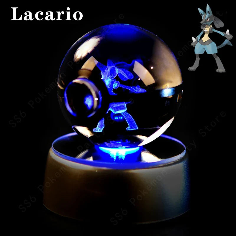 3D Crystal Ball LED Night Light - Pikachu, Mewtwo & More