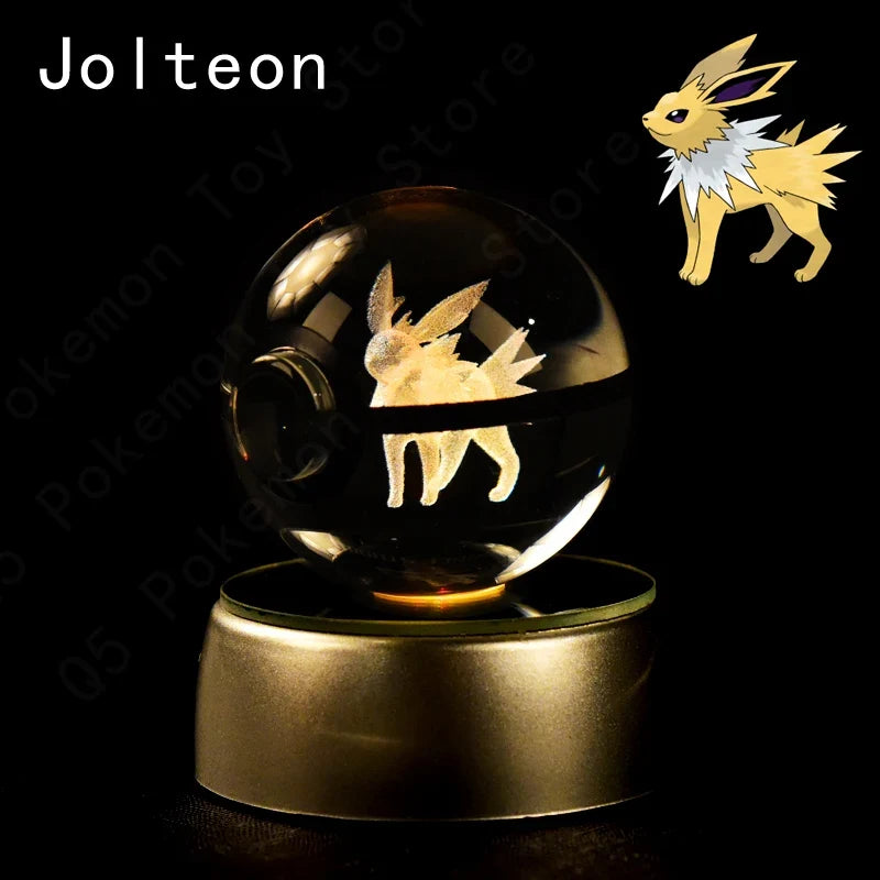 3D Crystal Ball LED Night Light - Pikachu, Mewtwo & More