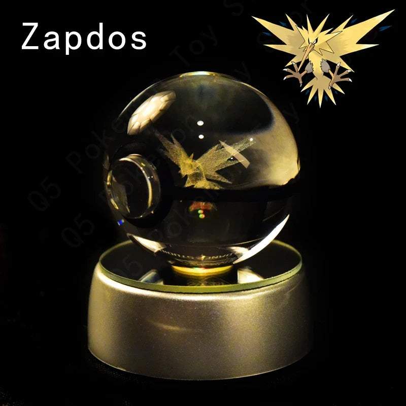 3D Crystal Ball LED Night Light - Pikachu, Mewtwo & More