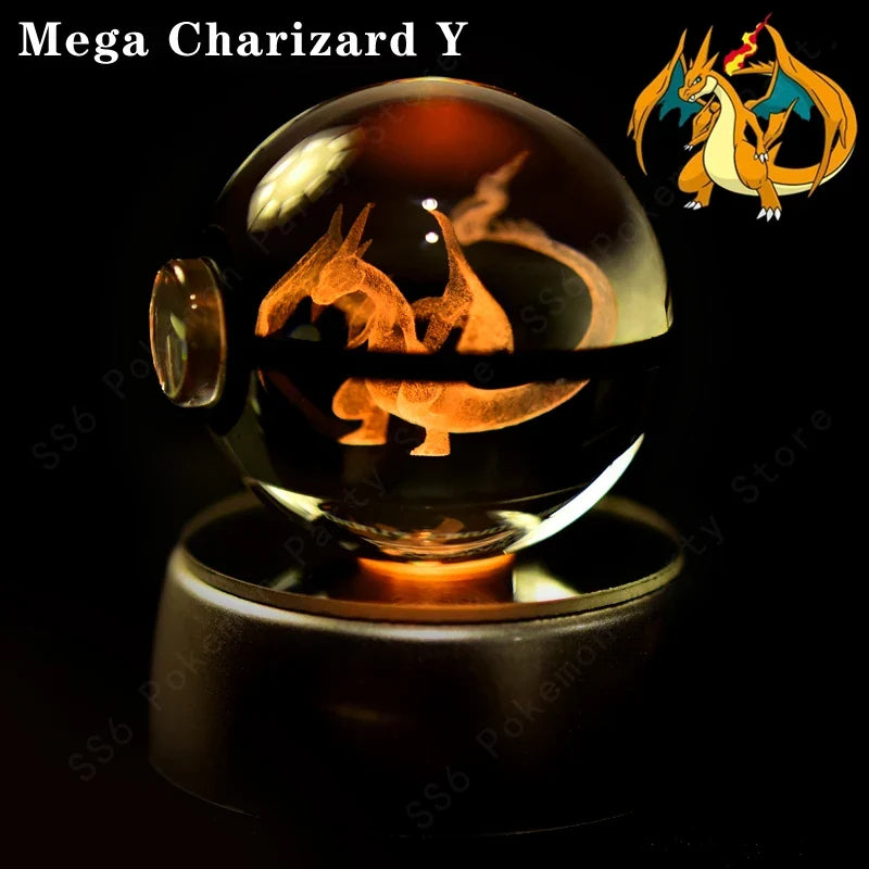 3D Crystal Ball LED Night Light - Pikachu, Mewtwo & More