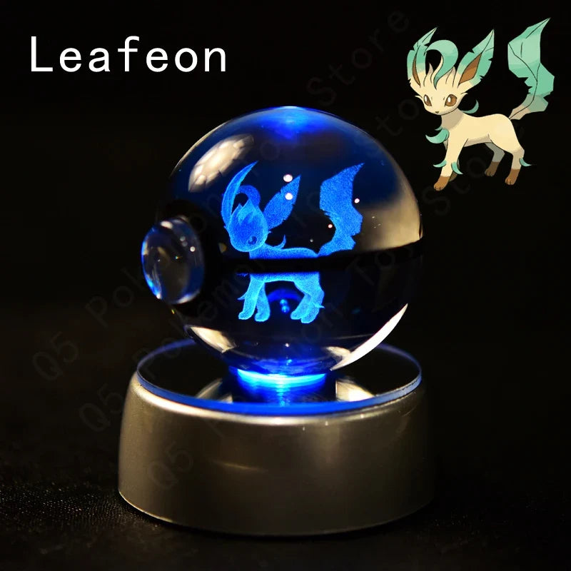 3D Crystal Ball LED Night Light - Pikachu, Mewtwo & More