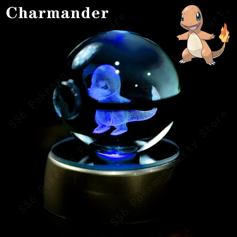 3D Crystal Ball LED Night Light - Pikachu, Mewtwo & More
