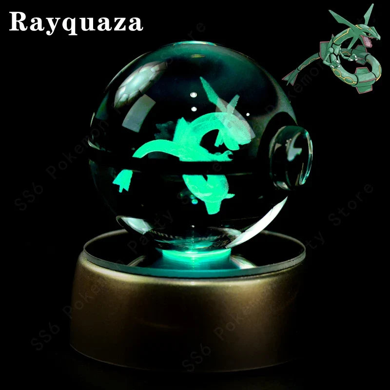 3D Crystal Ball LED Night Light - Pikachu, Mewtwo & More