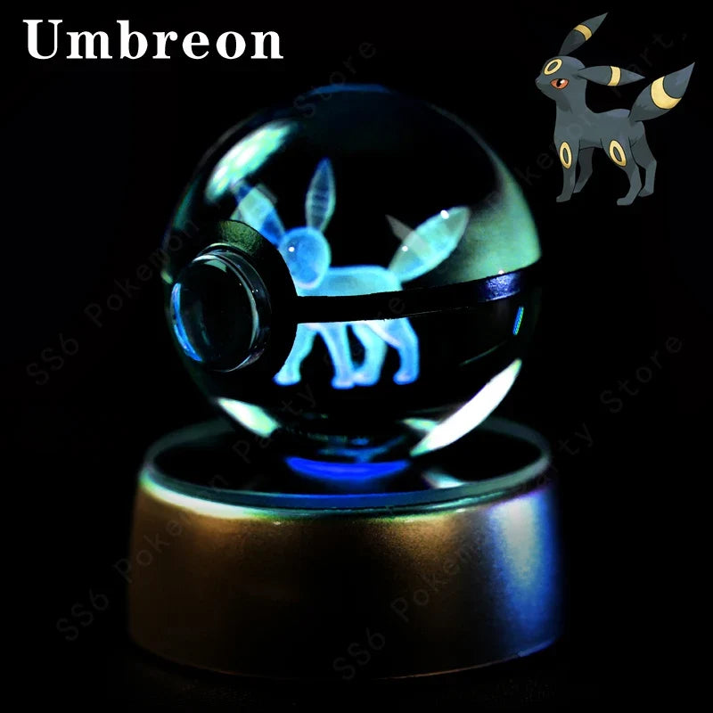 3D Crystal Ball LED Night Light - Pikachu, Mewtwo & More