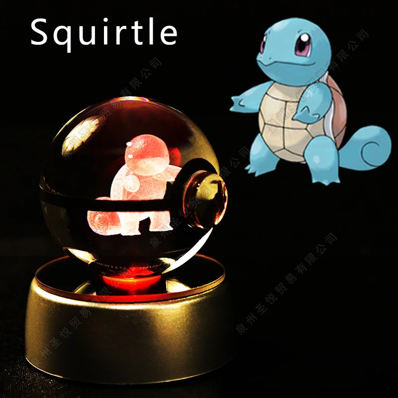 3D Crystal Ball LED Night Light - Pikachu, Mewtwo & More